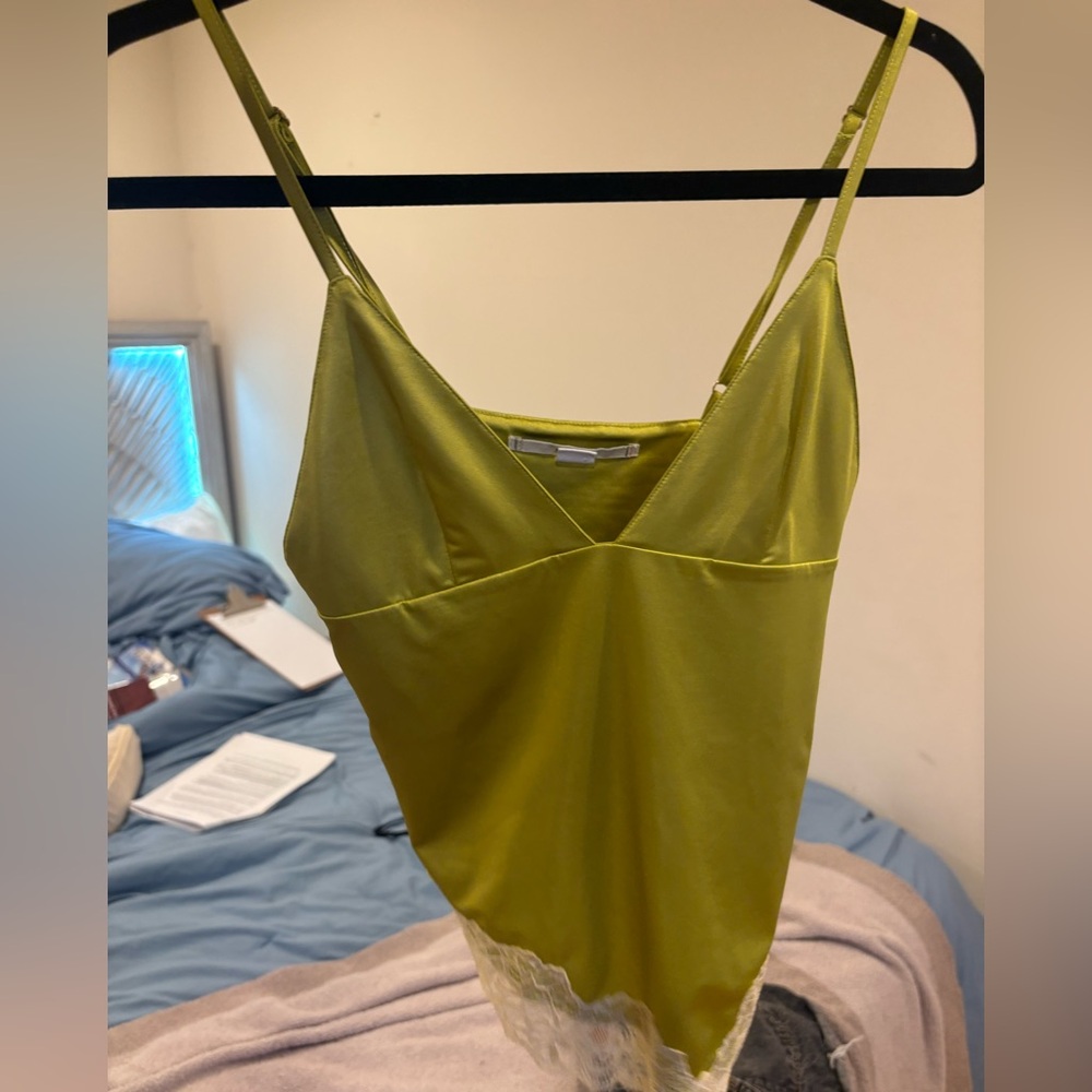 Urban Outfitters Lime Satin Slip